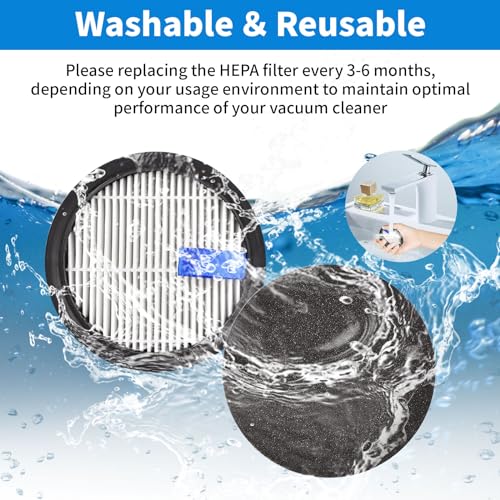 HEPA Filter Replacement 4 Pack and Sponge Filter Replacement 8 Pack for Afoddon A200Pro/A200, ORFELD B08/C10A/C10G and