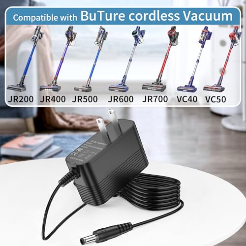 Buture 31V Power Cord for Cordless Vacuum JR200 JR400 JR500 JR600 JR700 400W 30VDC 2500mAh Li-ion Battery Cleanercordusa