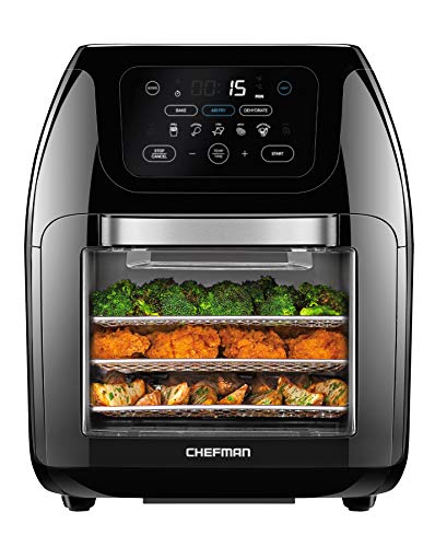 Chefman Multifunctional Digital Air Fryer - Large Easy-View Window, Auto Shutoff, Fry, Roast, Dehydrate, Bake Chefman