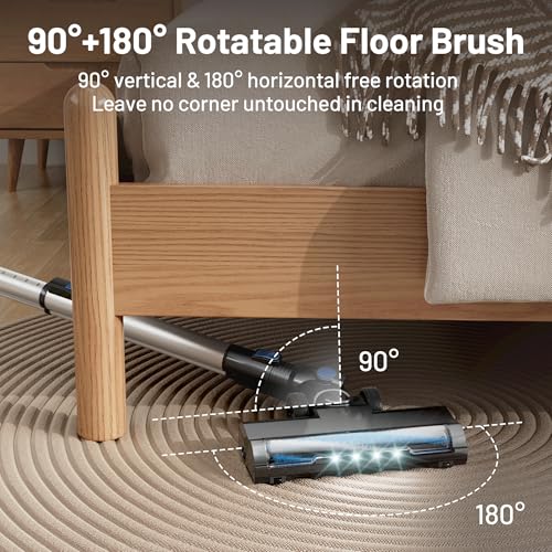 Cordless Vacuum Cleaner with Self-Standing Feature for Home | LED Screen Stick Vacuum Cleaner for Lightweight Powerful