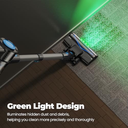 Powerful Lightweight Cordless Stick Vacuum Cleaner for Home and Carpet (Blue) | Anti-Tangle 8-in-1 Rechargeable Cordles