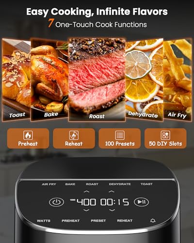 Nuwave Brio Plus Air Fryer 8 Qt - New & Improved, PFAS-Free, Multi-Purpose Cooker for Health-Conscious Families | Nuwav