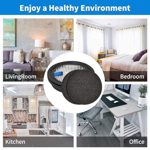 HEPA Filter Replacement 4 Pack and Sponge Filter Replacement 8 Pack for Afoddon A200Pro/A200, ORFELD B08/C10A/C10G and