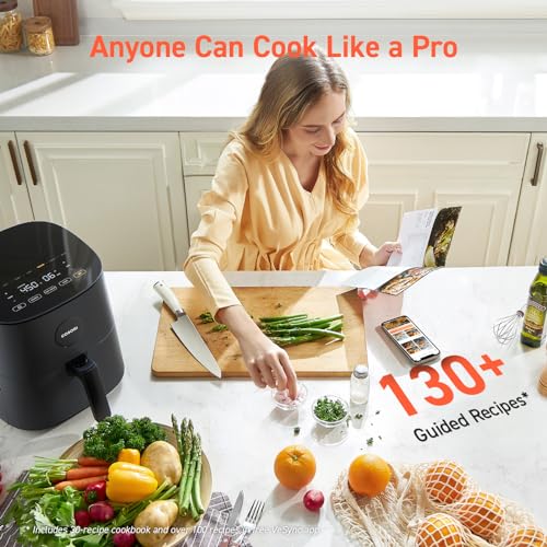 COSORI Air Fryer Pro 9-in-1 Half Time & Chef-Grade Cook Gray COSORI Air Fryer Pro 9-in-1 One-Wipe Clean Glass Panel Gr