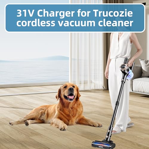 Trucozie 31V Replacement Charger for Cordless Vacuum T350 Stick Cleaners