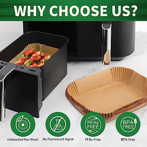 100 Pcs Non-Stick Disposable Parchment Paper Pads for Ninja AG301 Air Fryer | Non-Stick Disposable Parchment Paper Pads