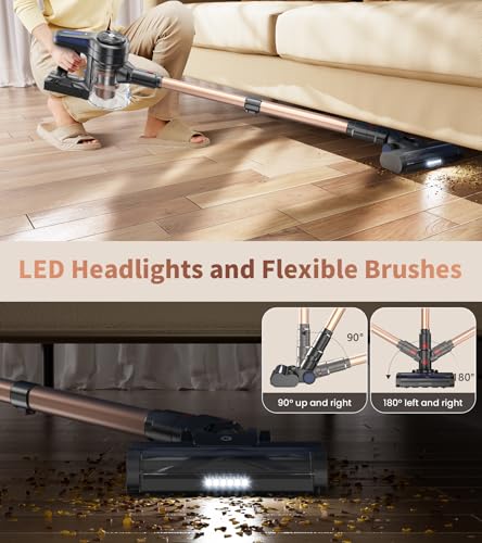 NADALY Cordless Vacuum Cleaner for Home with 45min Runtime and Rechargeable Battery | NADALY Anti-Tangle Cordless Vacuu