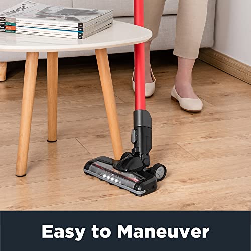 Eureka Cordless Vacuum Cleaner - Rechargeable Lightweight Stick Vacuum for Hardwood and Pet Hair - Rose Red, NEC101 | E