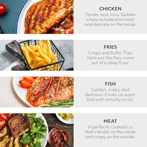 Sur La Table Compact |2 Quart Air Fryer - Digital LED Touchscreen Display | Chicken, Fries, Fish, Veggies | Health-Consc