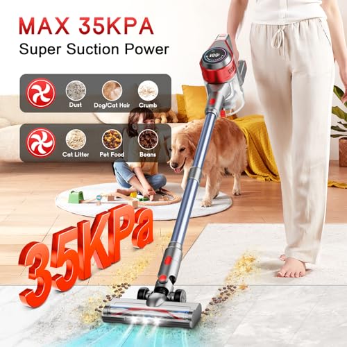 Rechargeable Cordless Stick Vacuum Cleaner - Powerful 35Kpa Clean with 8 in 1 Attachment for Max Efficiency Cleaning |