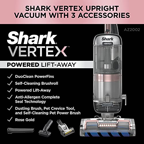 Shark AZ2002 Vertex Powered Lift-Away Upright Vacuum for Pet Owners | Shark AZ2002 Vacuum with Self-Cleaning Brushroll