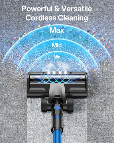 8-in-1 Cordless Stick Vacuum Cleaner for Home Pet Hair Cleaning | Rechargeable Cordless Vacuum Cleaner with 3 Suction M